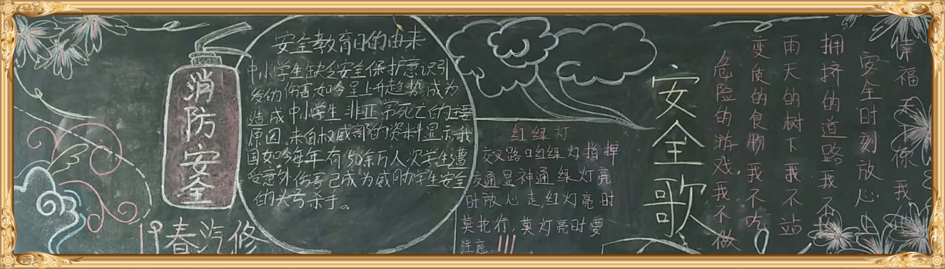 项城中专11月份安全主题优秀黑板报展示