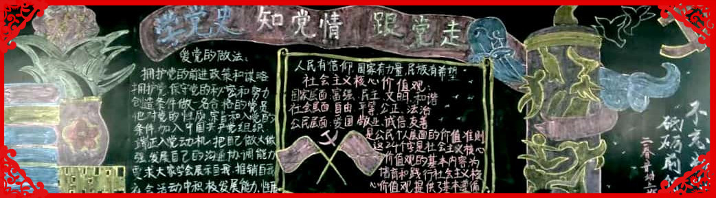 项城中专校团委4月份“学党史、知党恩、跟党走” 优秀黑板报展示